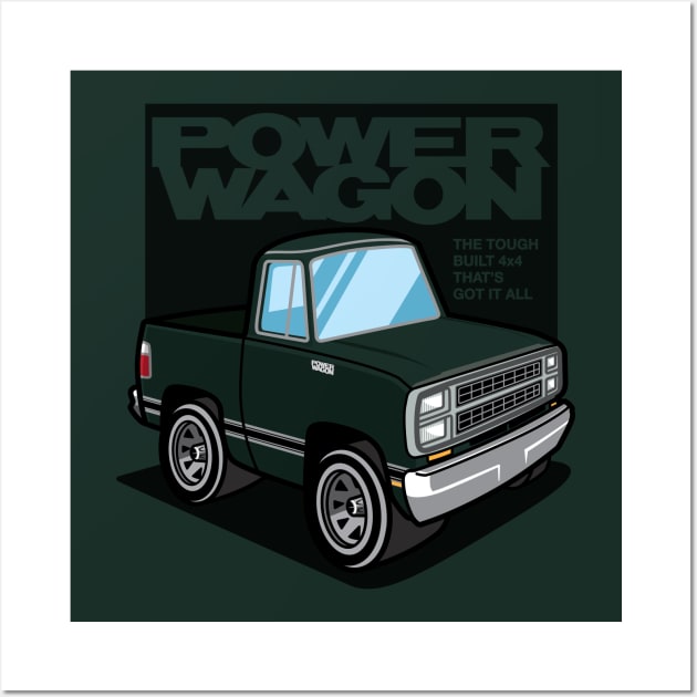 Teal Green Sunfire - Power Wagon (1980) Wall Art by jepegdesign